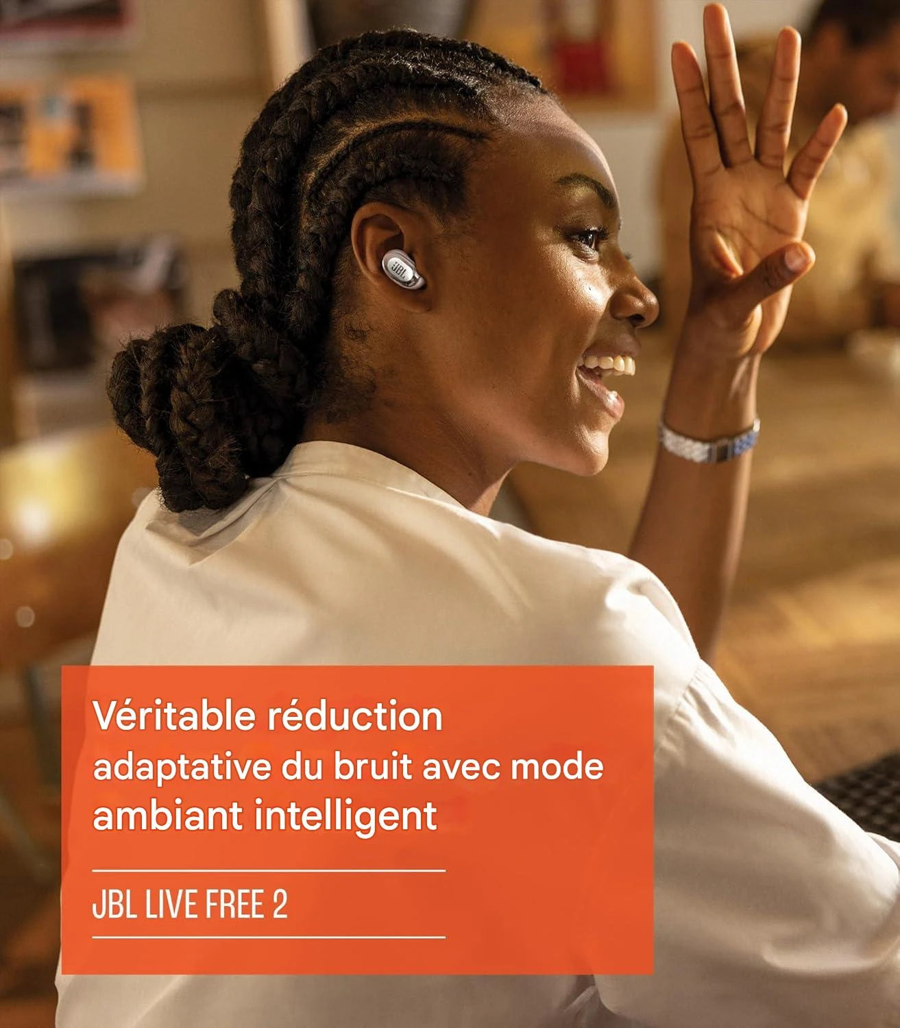 JBL LiveFree 2 – Écouteurs Sans Fil avec Réduction de Bruit