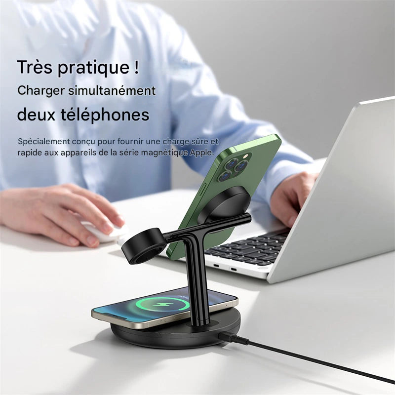 Chargeur magnétique 20W sans fil 3 en 1 pour iPhone