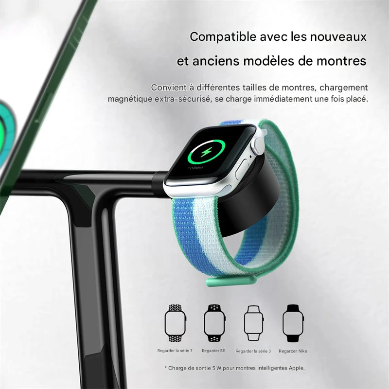 Chargeur magnétique 20W sans fil 3 en 1 pour iPhone