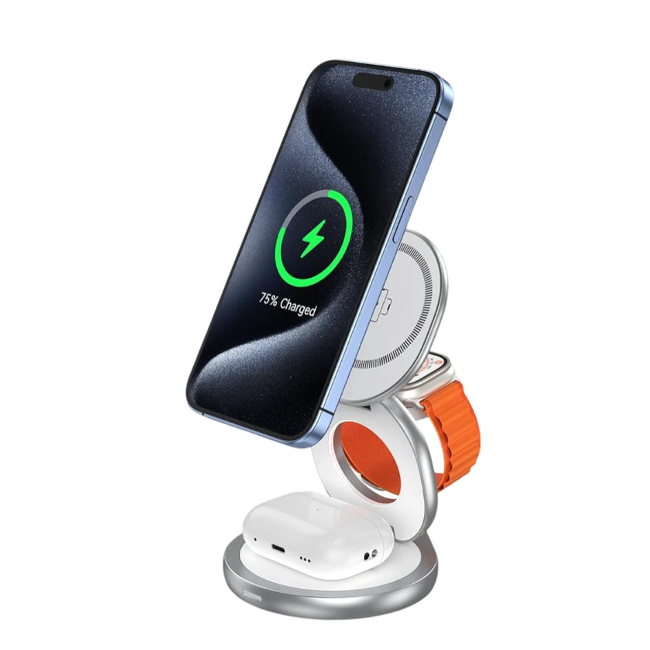 Chargeur 3-en-1 Pliable 360° pour iPhone