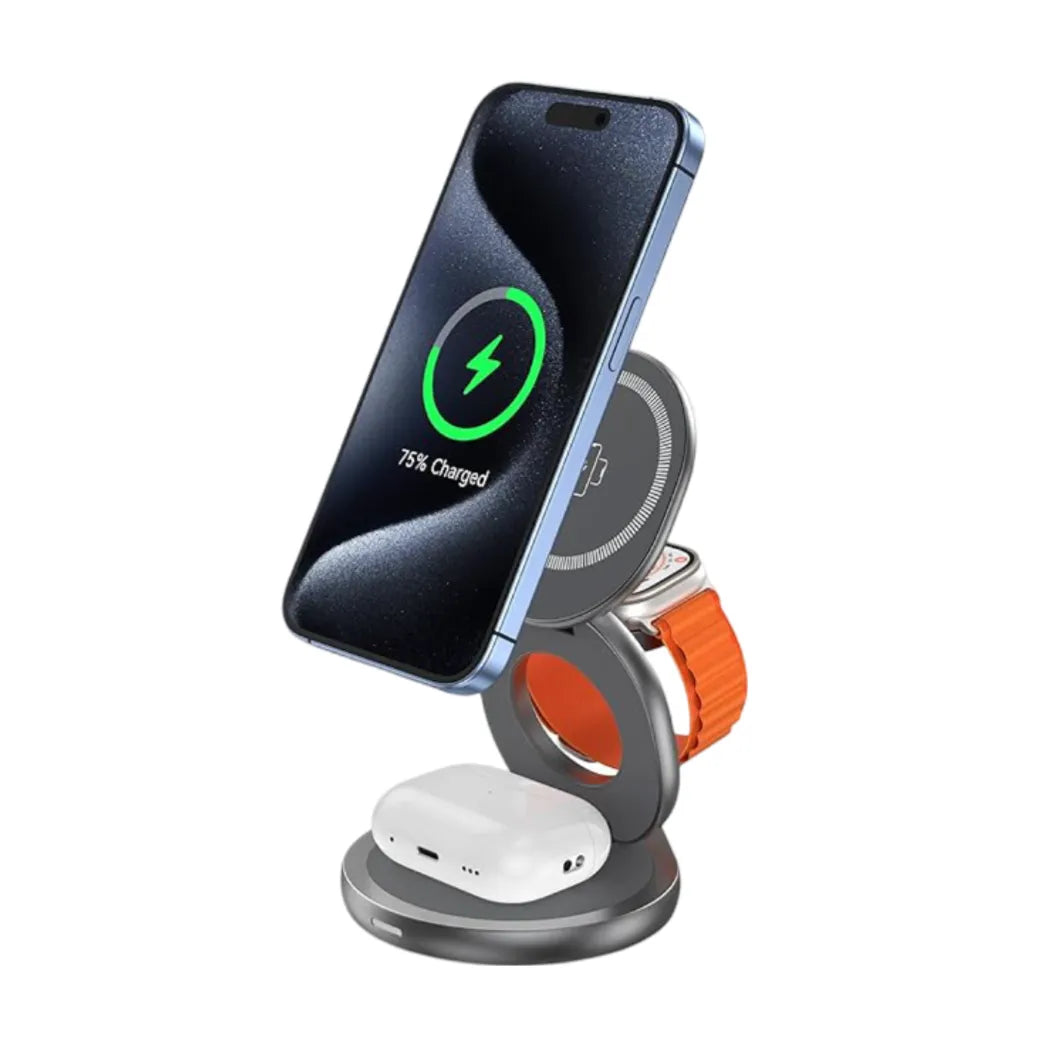 Chargeur 3-en-1 Pliable 360° pour iPhone