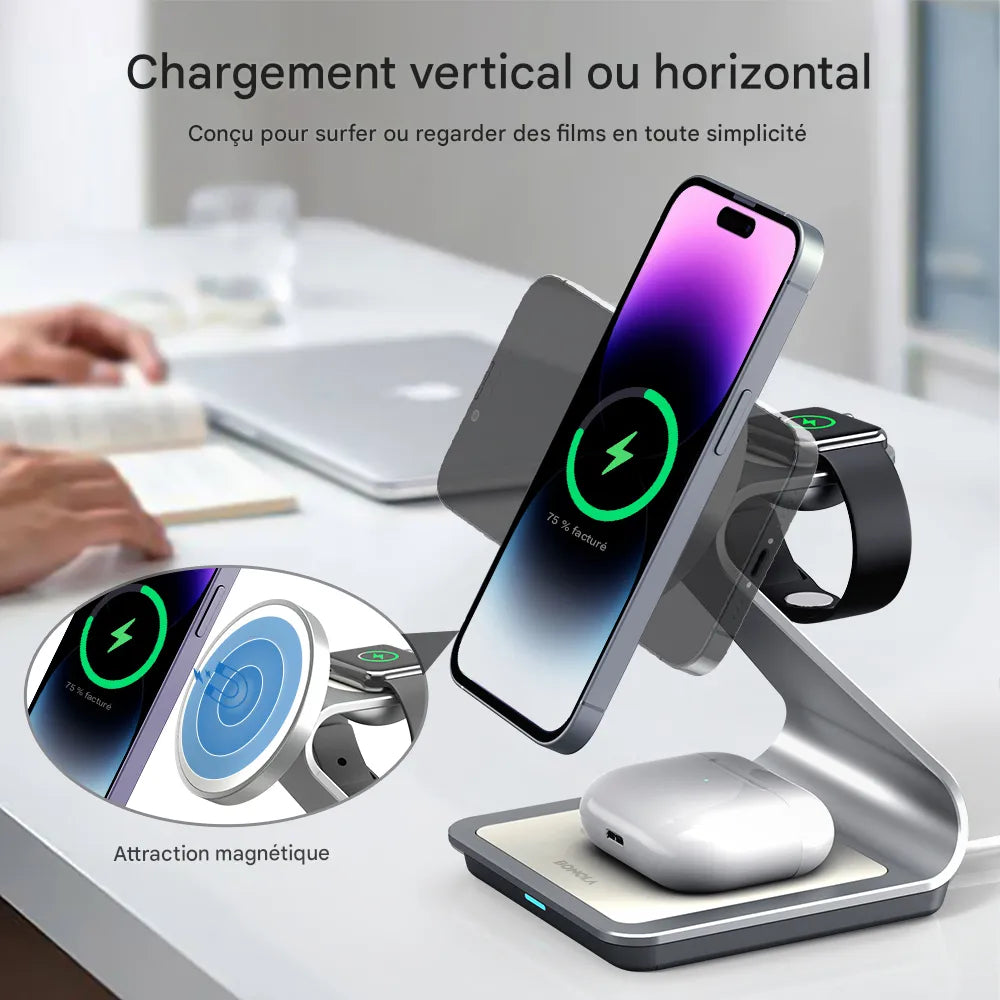 Station de charge sans fil 30W pour iPhone