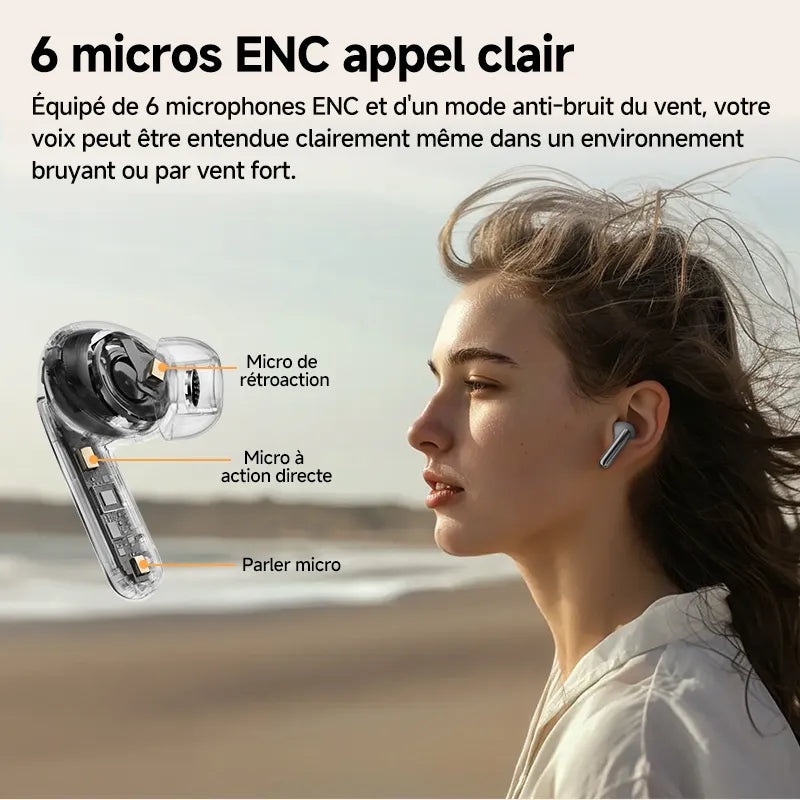 Écouteurs Bluetooth 5.2 Étanches avec Annulation Active du Bruit