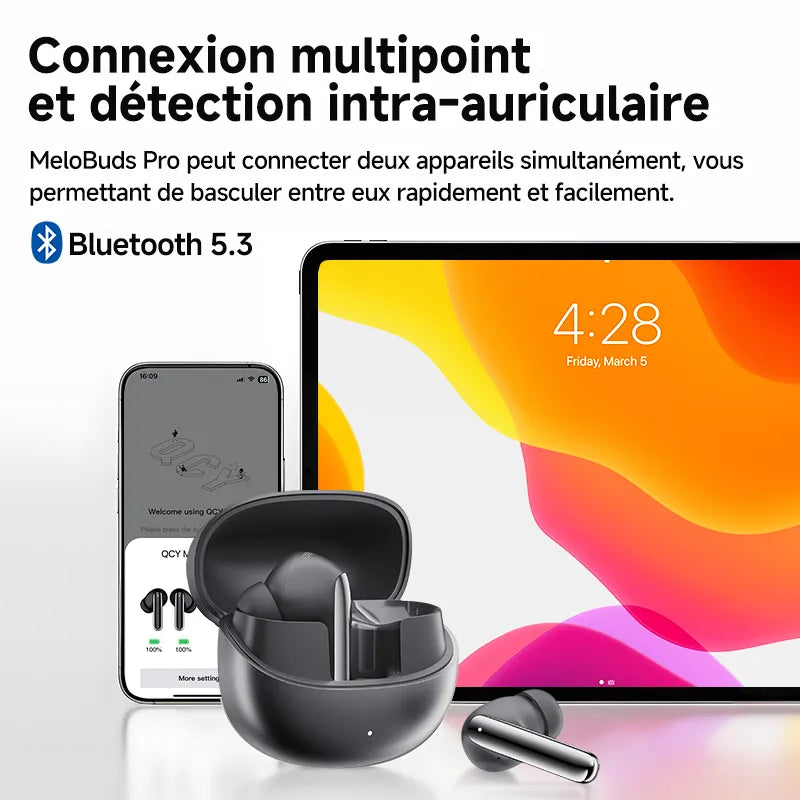 Écouteurs Bluetooth 5.2 Étanches avec Annulation Active du Bruit