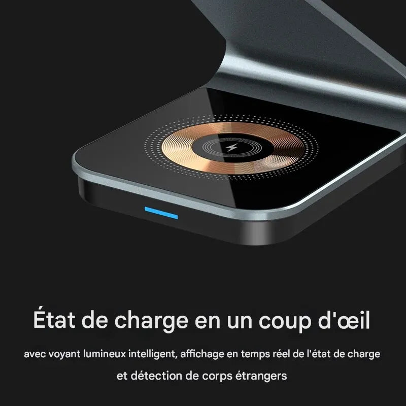 Station de charge rapide sans fil 3 en 1 Pour Iphone